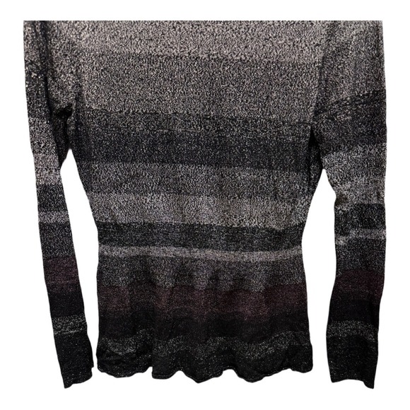 White House Black Market Metallic Striped Long Sleeve Tunic Sweater Size Small - Picture 4 of 7